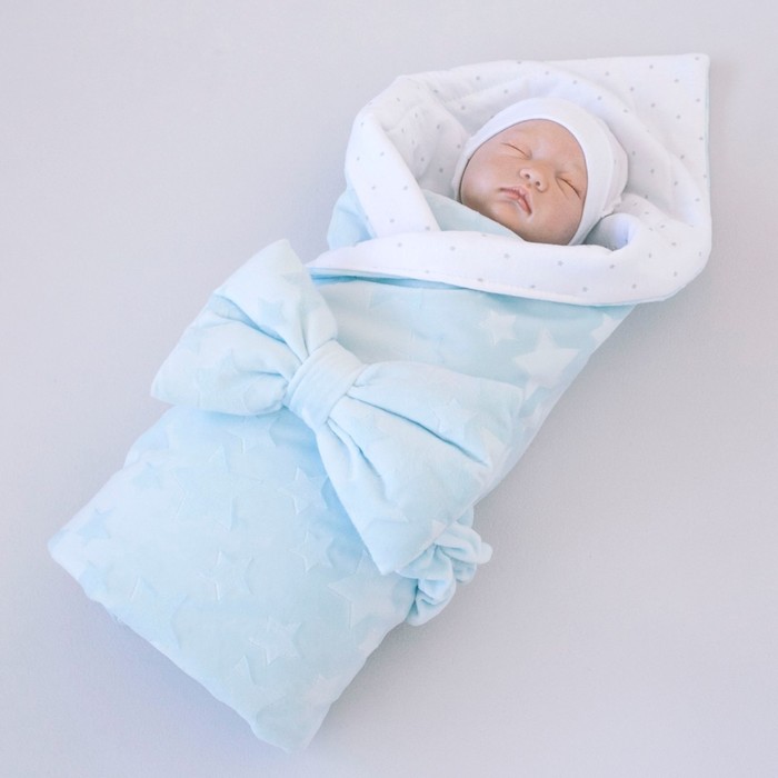 Одеяло летнее на выписку «Звездочки», размер 90х90 см, цвет мята