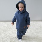 Костюм детский спортивный KinDerLitto «Оверсайз», 2 предмета: худи, штаны, рост 80-86 см, цвет деним - Фото 2