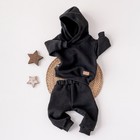 Костюм детский спортивный KinDerLitto «Оверсайз», 2 предмета: худи, штаны, рост 74-80 см, цвет чёрный - фото 108817642