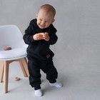 Костюм детский спортивный KinDerLitto «Оверсайз», 2 предмета: худи, штаны, рост 86-92 см, цвет чёрный - Фото 2
