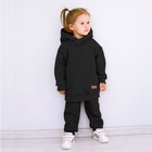 Костюм детский спортивный KinDerLitto «Оверсайз», 2 предмета: худи, штаны, рост 98-104 см, цвет чёрный - Фото 3