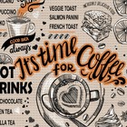 Полотно вафельное набивное «Time coffee», длина 10 м, ширина 50 см, рисунок № 62001, вид 1 - фото 299752039