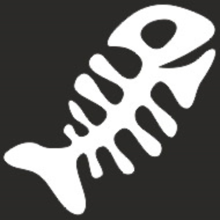 Наклейка БЛИКЕР термо плоттер, Skyway «Скелет рыбы», светоотр, 50х50 мм, цвет серебро - Фото 1