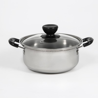 УЦЕНКА Кастрюля из нержавеющей стали Promo, 900 мл, 16×7 см, с крышкой