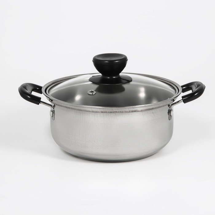 УЦЕНКА Кастрюля из нержавеющей стали Promo, 900 мл, 16×7 см, с крышкой - Фото 1