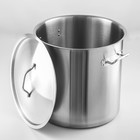 УЦЕНКА Кастрюля из нержавеющей стали с крышкой Hanna Knövell HoReCa, 50 л, толщина 0.8 мм, 201 сталь, дно 3.2 мм, с теплораспределительным дном, индукция - Фото 2