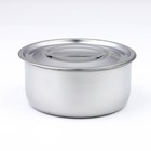 УЦЕНКА Набор мисок из нержавеющей стали с крышками 3 шт: 0,75 л, 1 л, 1,45 л, d=15 см, d=16,5 см, 18,5 см - Фото 2