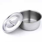 УЦЕНКА Набор мисок из нержавеющей стали с крышками 3 шт: 0,75 л, 1 л, 1,45 л, d=15 см, d=16,5 см, 18,5 см - Фото 3