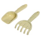 Набор игрушек для песочницы «Полынь», 8 предметов: совок, грабли, сито, ведерко, 4 формочки - Фото 4