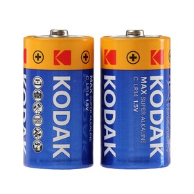 

УЦЕНКА Батарейка алкалиновая Kodak Max, C, LR14-2BL, 1.5В, блистер, 2 шт.