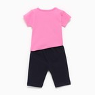 Комплект (футболка/велосипедки) для девочки, цвет розовый, рост 80см - фото 24353289