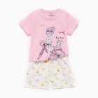 Пижама (футболка/шорты) для девочки, цвет розовый, рост 80см - фото 10541502
