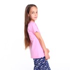 Пижама (футболка/шорты) для девочки, цвет розовый/синий, рост 92см - Фото 3