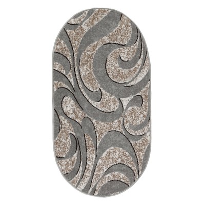 Ковер овальный, размер 60х100 см, ПП 100%, джут