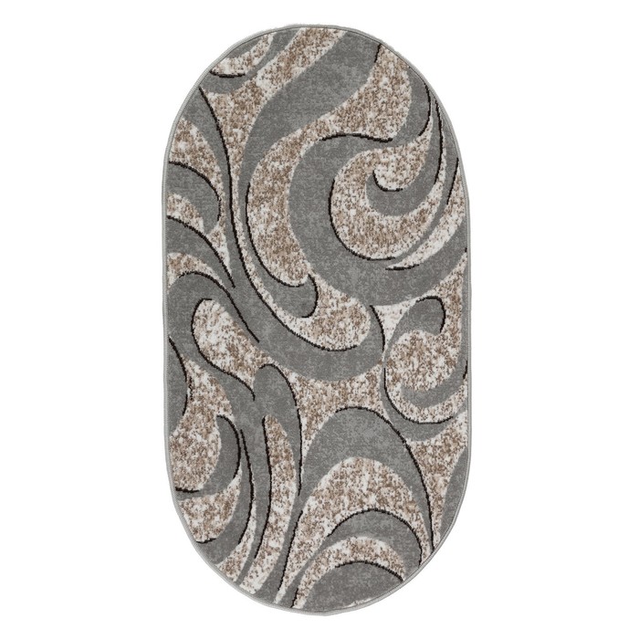 Ковер овальный, размер 60х100 см, ПП 100%, джут - Фото 1