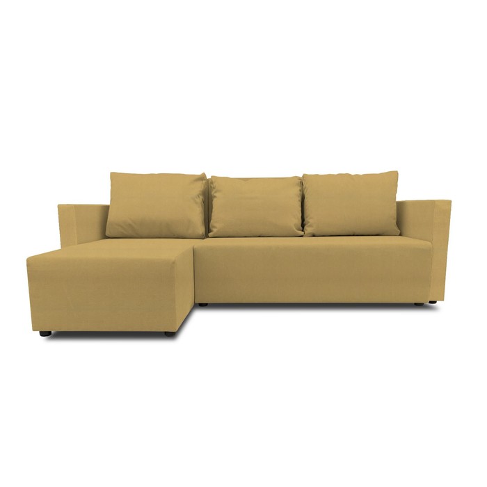 Угловой диван «Алиса 3», еврокнижка, велюр bingo, цвет mustard - Фото 1
