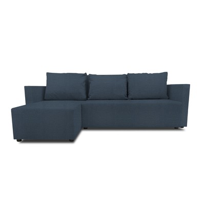 Угловой диван «Алиса 3», еврокнижка, рогожка lunar, цвет navy