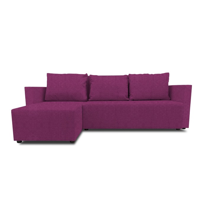 Угловой диван «Алиса 3», еврокнижка, рогожка savana, цвет berry - Фото 1