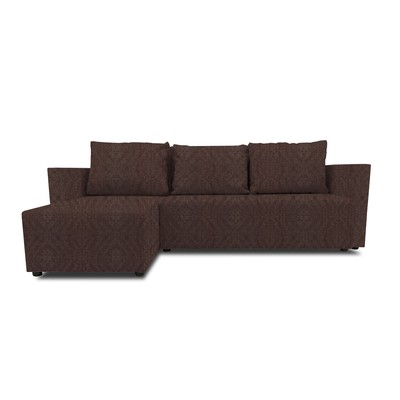 Угловой диван «Алиса 3», еврокнижка, рогожка savana, цвет chocolate