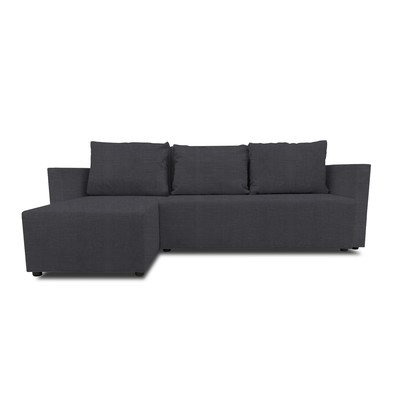 Угловой диван «Алиса 3», еврокнижка, велюр vital, цвет grafit