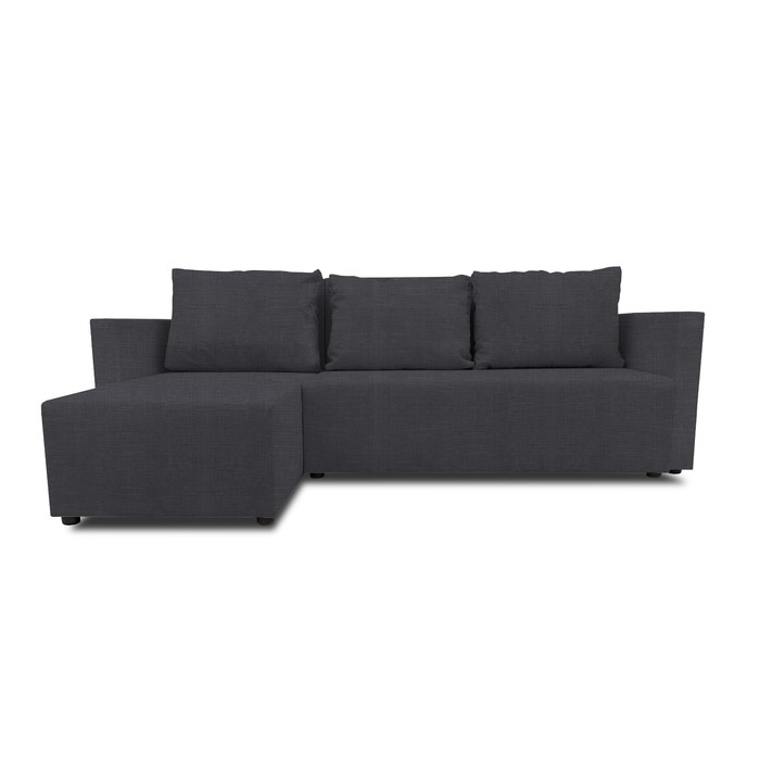 Угловой диван «Алиса 3», еврокнижка, велюр vital, цвет grafit - Фото 1