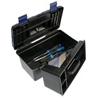 Ящик для инструмента ТУНДРА, 15", 380 х 210 х 195 мм, три органайзера, стакан для оснастки - фото 24318420