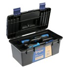 Ящик для инструмента ТУНДРА, 15", 380 х 210 х 195 мм, три органайзера, стакан для оснастки - фото 24318421