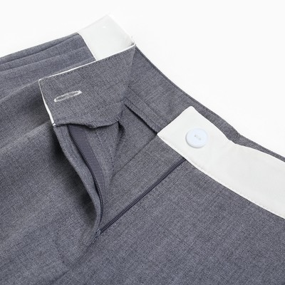 Брюки женские с контрастным поясом MIST, размер 48, серые