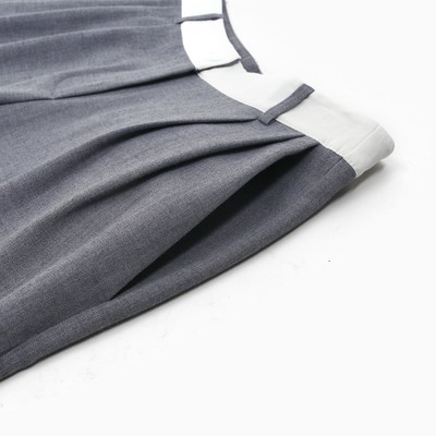 Брюки женские с контрастным поясом MIST, размер 48, серые