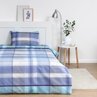 Постельное бельё 2 сп Экономь и Я Blue square 173х215см, 175х214см, 50х70см-2шт, 60г/м2, микрофибра 9627257 - фото 14191850