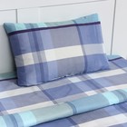 Постельное бельё 2 сп Экономь и Я Blue square 173х215см, 175х214см, 50х70см-2шт, 60г/м2, микрофибра 9627257 - фото 14191851