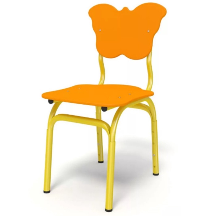 Стул регулируемый «Бабочка», 410×340×680 мм, гр. 1-3, цвет оранжевый / каркас жёлтый - Фото 1