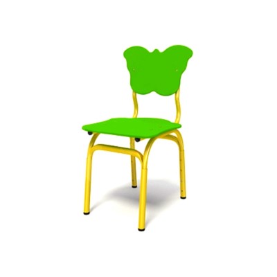 Стул регулируемый «Бабочка», 410×340×680 мм, гр. 1-3, цвет зелёный / каркас жёлтый