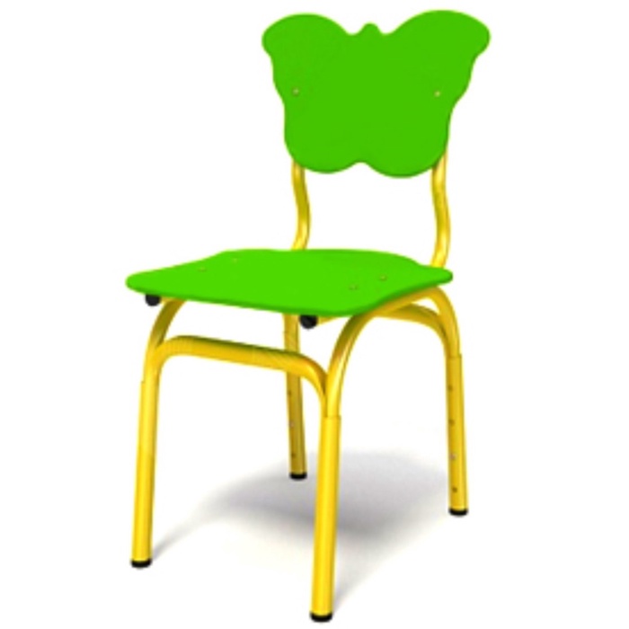 Стул регулируемый «Бабочка», 410×340×680 мм, гр. 1-3, цвет зелёный / каркас жёлтый - Фото 1