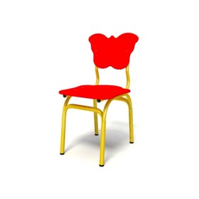 Стул регулируемый «Бабочка», 410x340x680 мм, гр. 1-3, цвет красный / каркас жёлтый