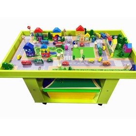Игровой стол для самостоятельной деятельности, 1000x550x610 мм, цвет зелёный/разноцветный