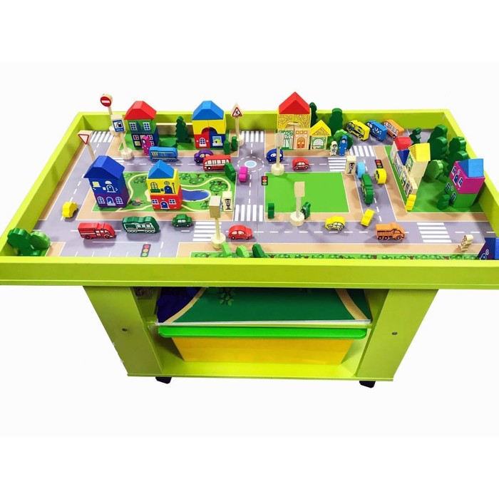 Игровой стол для самостоятельной деятельности, 1000×550×610 мм, цвет зелёный/разноцветный - фото 1907733278