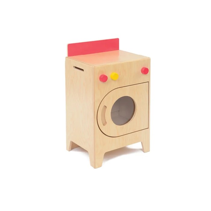 Стиральная машина игровая, 400×350×650 мм, цвет бежевый / красный - Фото 1