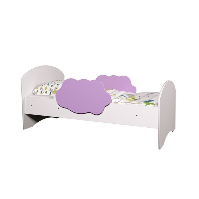 Кровать с бортиками «Тучка», 1400×600 мм, цвет белый / фиолетовый - фото 1909195392