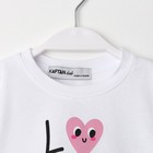 Футболка детская укороченная KAFTAN "Love", р. 34 (122-128 см), белый - Фото 7