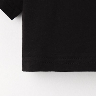 Футболка для девочки укороченная KAFTAN: Basic line, чёрная, размер 32, рост 110-116 см
