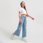 Футболка детская укороченная KAFTAN Basic line, размер 32 (110-116 см), белая - Фото 4
