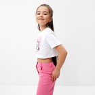 Футболка детская укороченная KAFTAN "Котик", р. 28 (86-92 см), белый 9596959