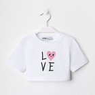 Футболка детская укороченная KAFTAN "Love", р. 28 (86-92 см), белый - Фото 6