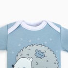 Боди детский, цвет серо-голубой, ёжик, рост 74 см - Фото 2