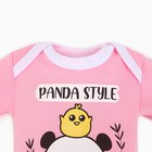 Боди детское «Панда», рост 62 см, розовое 9662837