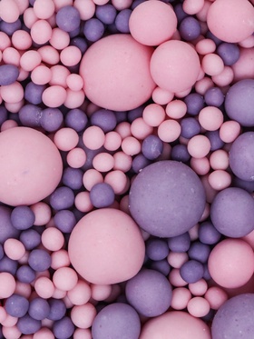 Кондитерская посыпка с мягким центром матовая «Жемчуг» розовая сиреневая, 50 г (комплект 2 шт)