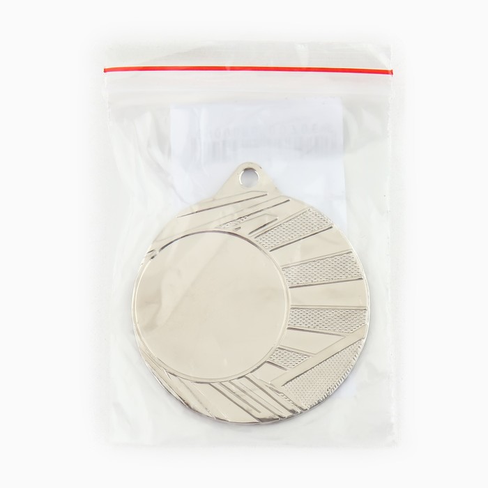 Медаль под нанесение диам 4 см. Цвет сер. Без ленты - фото 1907733411