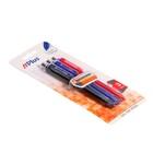 Набор гелевых цветных автоматических ручек 0,7 мм BEIFA "Офис премиум", пластиковый корпус, 3 цвета: синий, черный, красный, с европодвесом - Фото 2