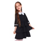 Платье школьное для девочек, цвет чёрный, рост 128 см - Фото 6